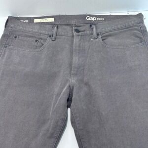 Gap 1969 Mens 36x34 Slim Fit Twill Cotton Jeans Pants‎ Grey/Black